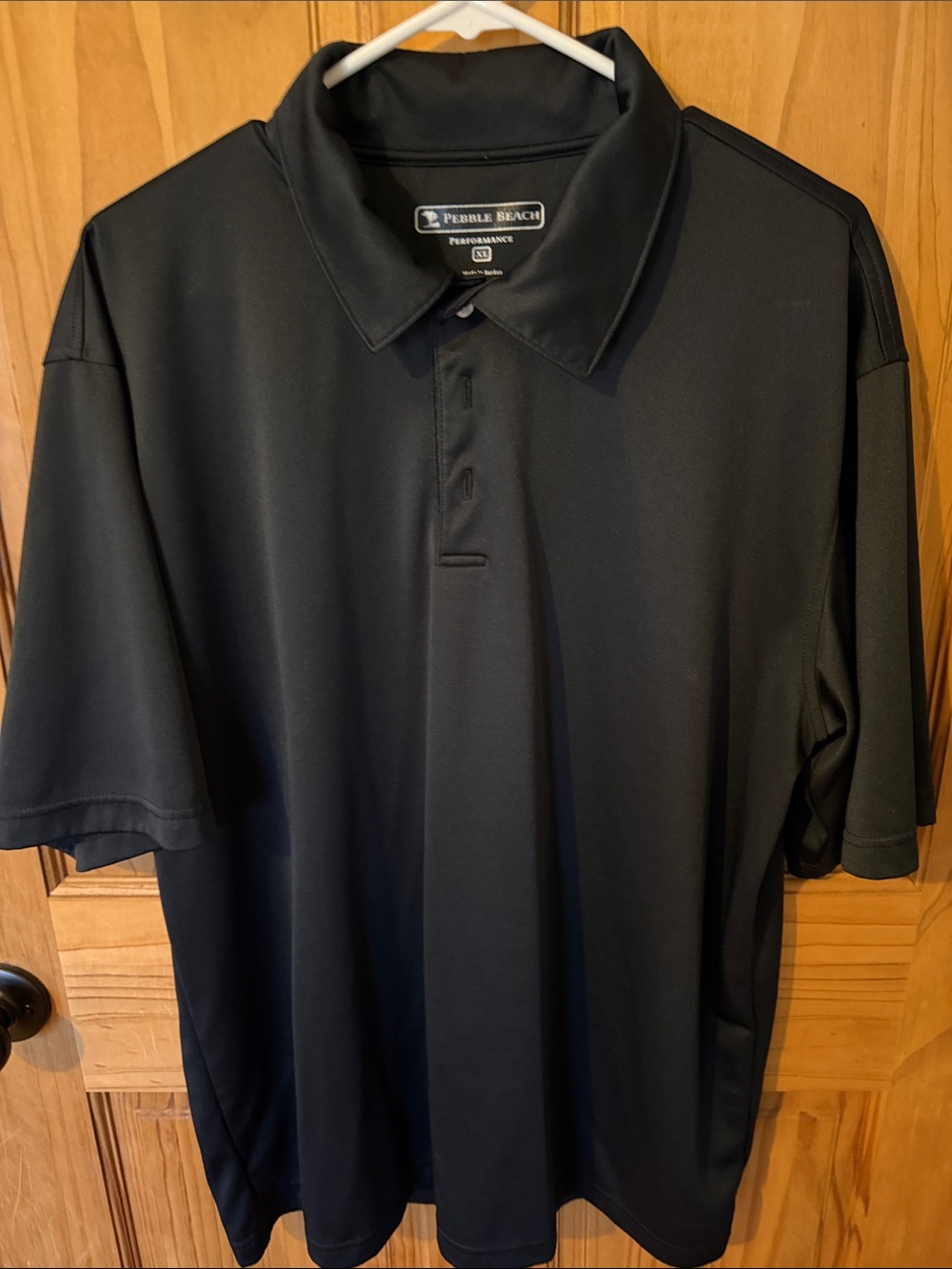Pebble Beach Men's Black Performance Polo Shirt